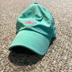 Vineyard Vines Teal Cap with Pink Logo